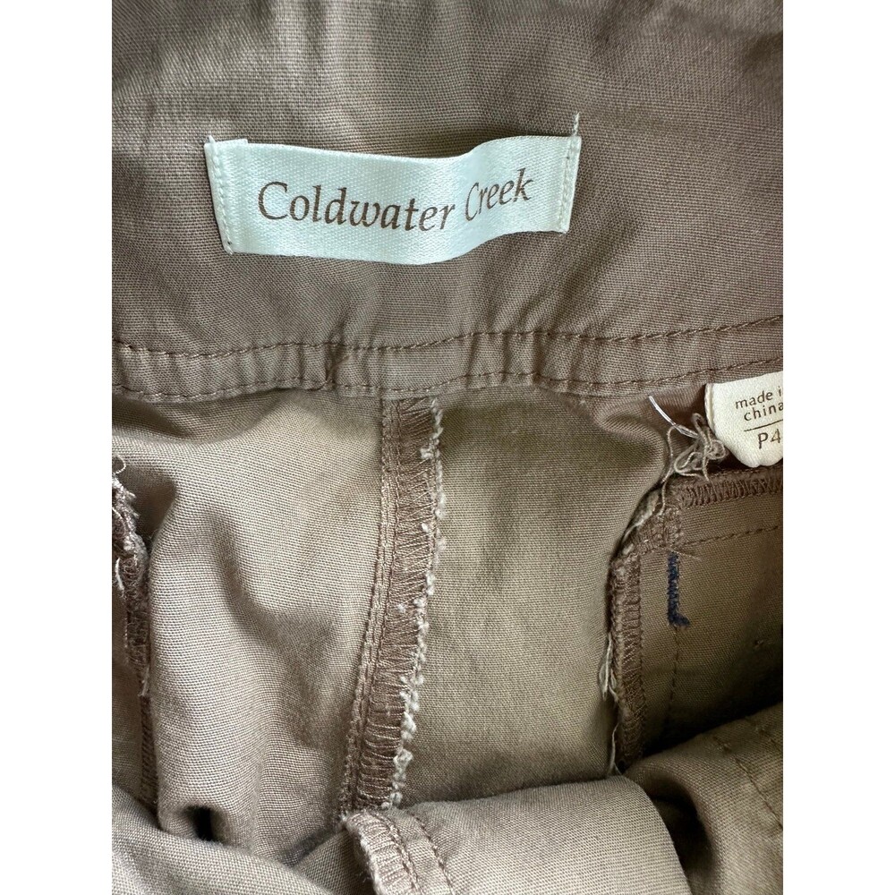 Coldwater Creek Women's Multi-Pockets Cropped Drawstring Hem Cargo Pants P4 - Picture 4 of 8